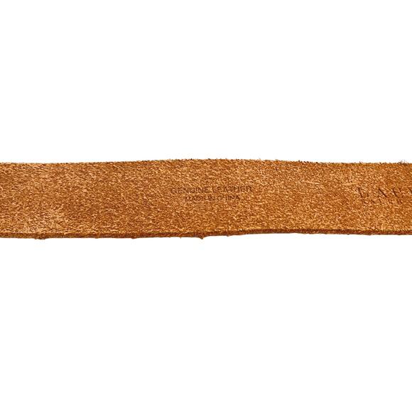 Ralph Lauren Tan Leather Belt with Brass Buckle Size 34 Classic Style
